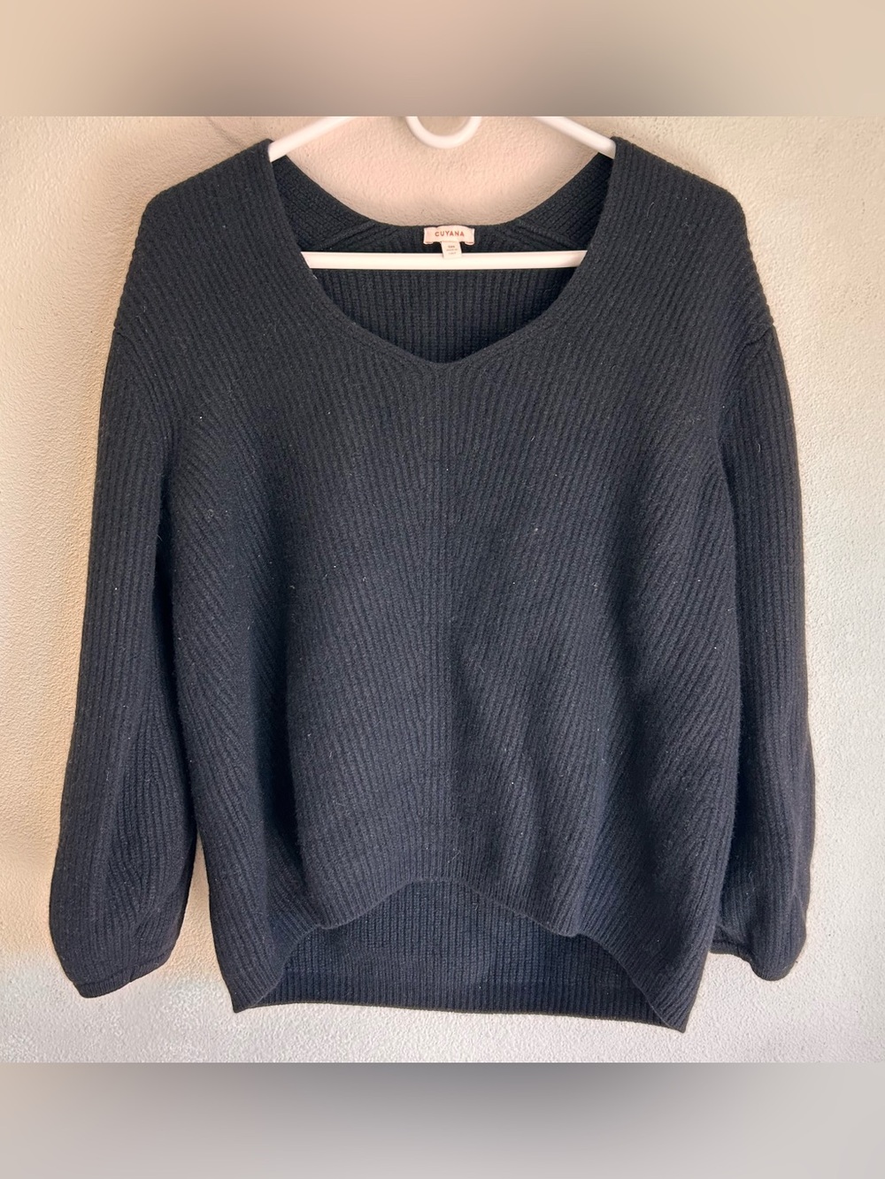 Cuyana Wool Cashmere Black Pullover Sweater Sz Small